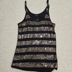 Joe's Jeans Vintage Gold Sequin Tank Top Cami Y2K Sz XS Whimsygoth Fairygrunge